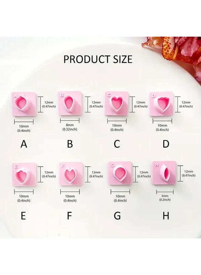 Flower Petal H Polymer Clay Cutters Set 8 Mini Shapes For DIY Earrings Jewelry Making - Image 3
